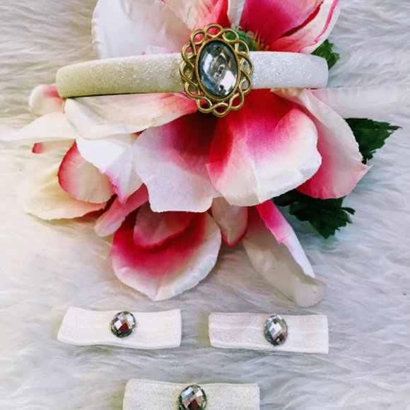 Princess Jasmine Set White Glitter Headband - Picture 3 of 3